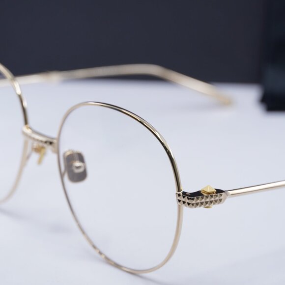 Valentino V-STUD-III VLX-136A Round Eyeglasses 56mm - Light Gold - Picture 7 of 10